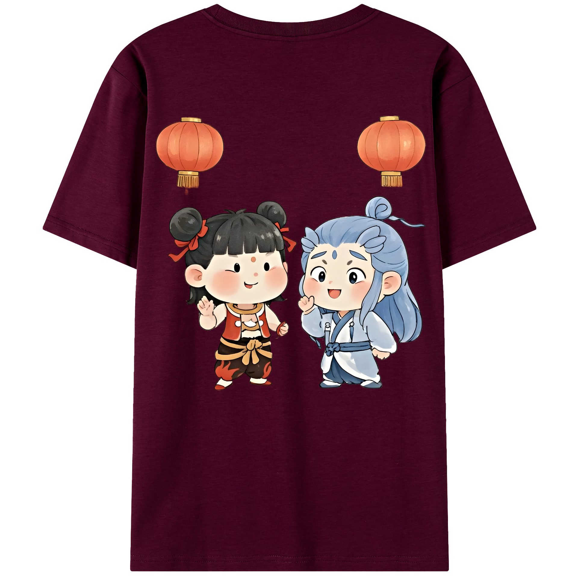（画像用） Ne Zha 2 ナタ 魔童の大暴れ レディース半袖Tシャツ(バックプリント)